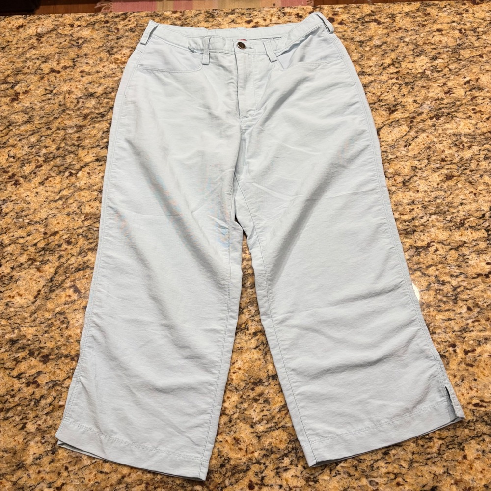 The North Face Womens Light Blue Nylon Hiking Capri Pants Size 6 ws